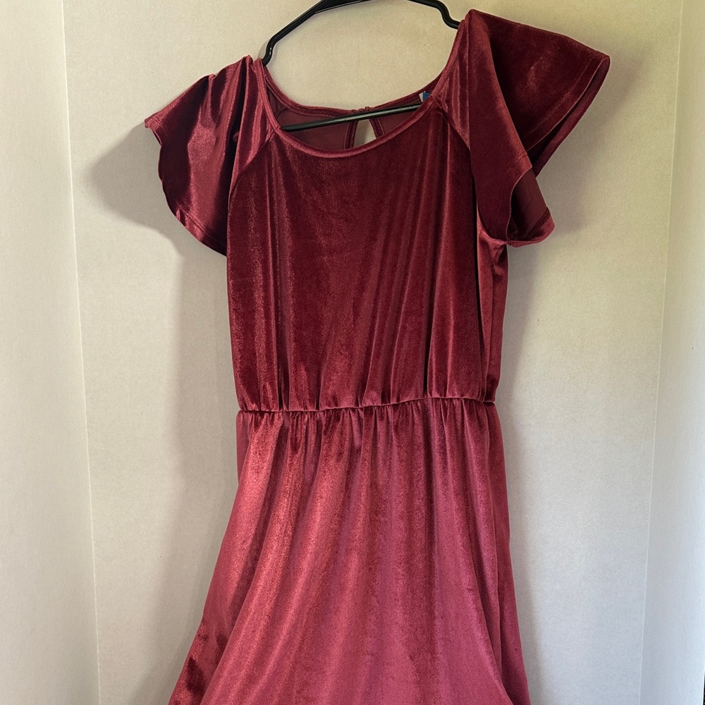Old navy burgundy velour dress size large 10/12